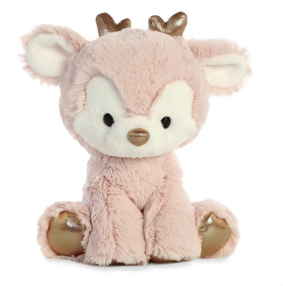 PLUSH PINK REINDEER 8 INCH