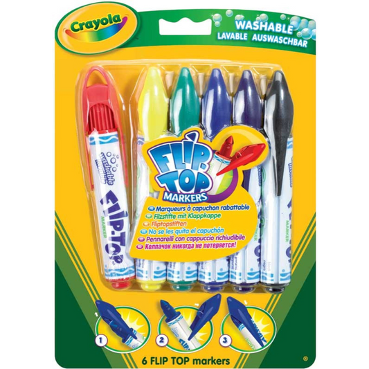 CRAYOLA 6 FLIP TOP MARKERS