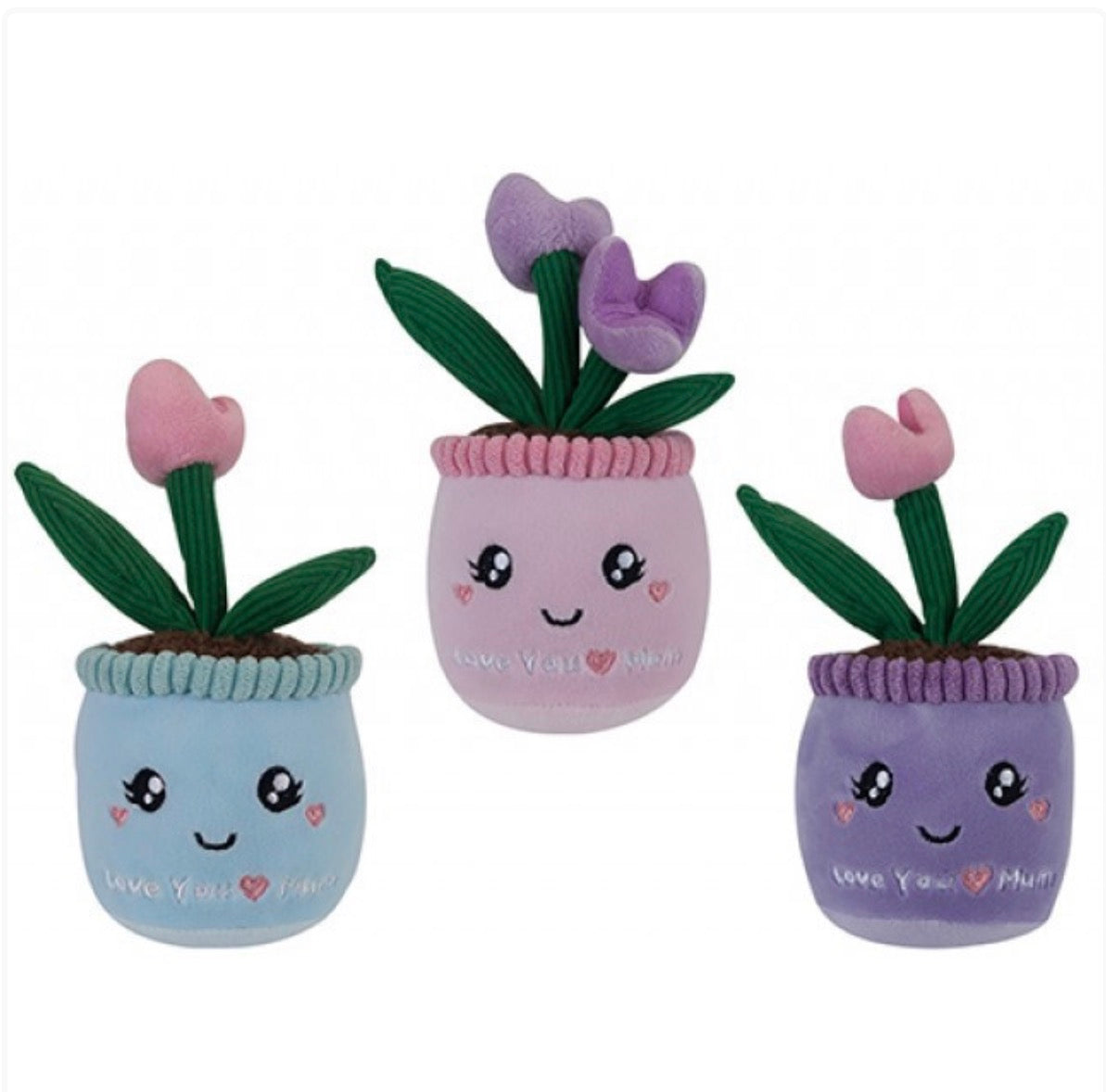 SOFTLINGS PLANT POT LOVE YOU MUM PLUSH (18cm)