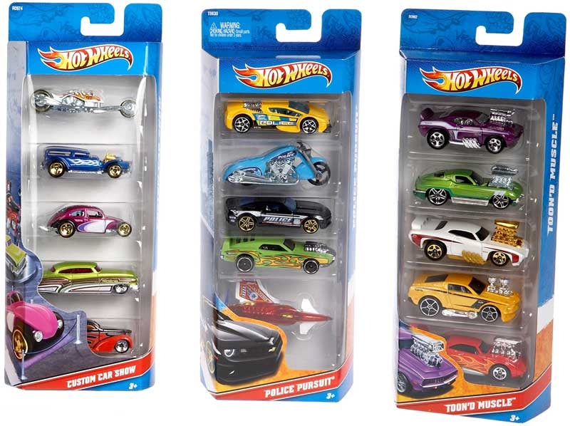 HOT WHEELS BASIC CAR 5 GIFT PACK ASSORTED