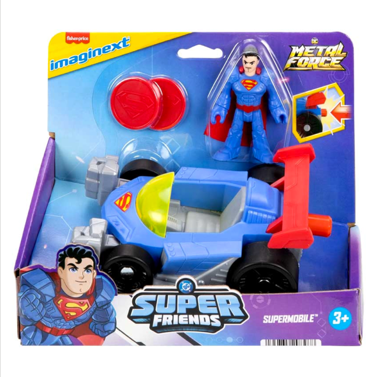 IMAGINEXT DC SUPER FRIENDS METAL FORCE SUPERMOBILE VEHICLE