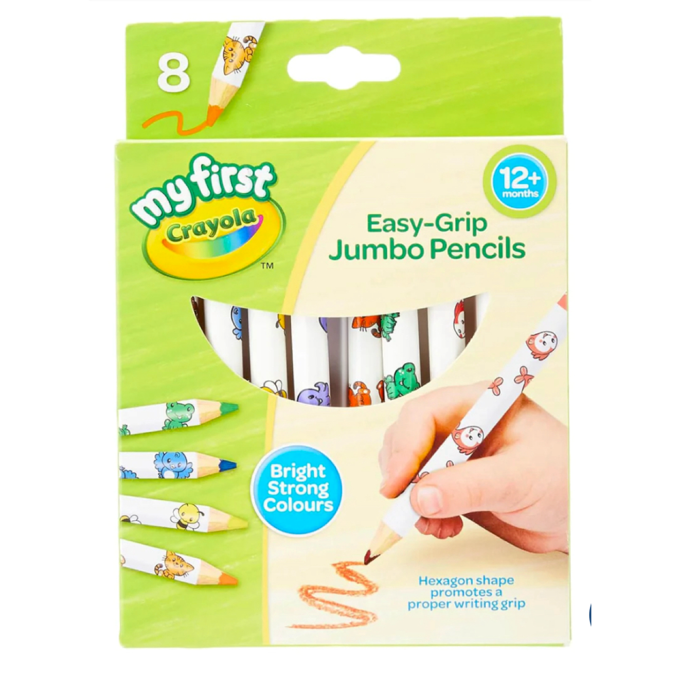 CRAYOLA 8 EASY GRIP JUMBO PENCILS