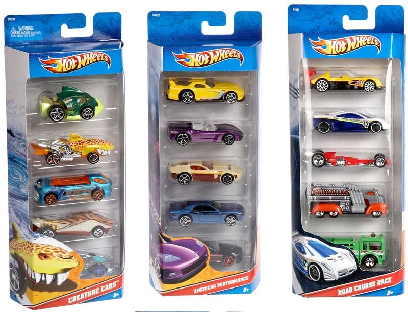 HOT WHEELS BASIC CAR 5 GIFT PACK ASSORTED