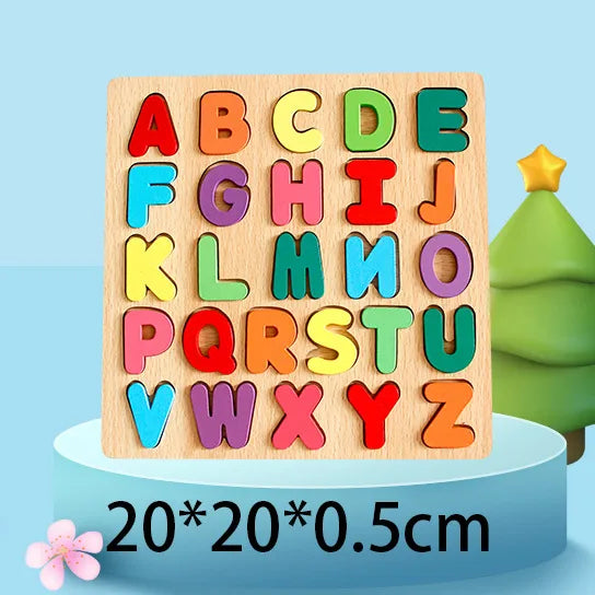 WOODEN COLOURFUL ALPHABET NUMBER MATCHING PUZZLE