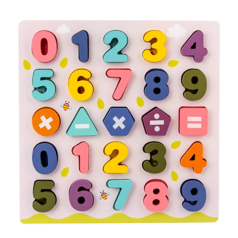 WOODEN COLOURFUL ALPHABET NUMBER MATCHING PUZZLE