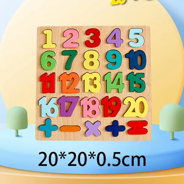 WOODEN COLOURFUL ALPHABET NUMBER MATCHING PUZZLE