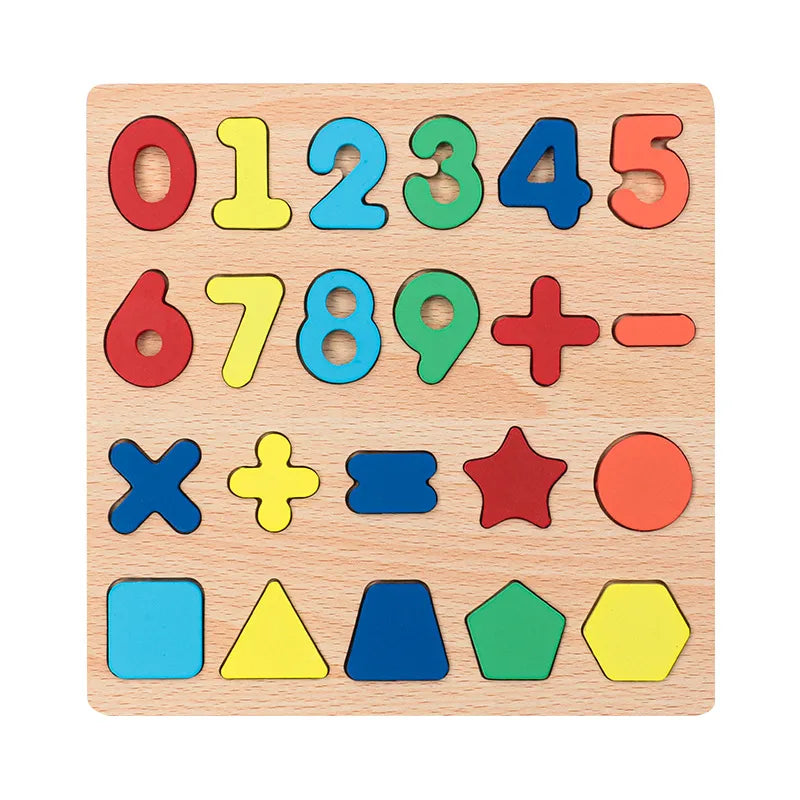 WOODEN COLOURFUL ALPHABET NUMBER MATCHING PUZZLE