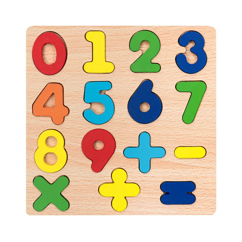 WOODEN COLOURFUL ALPHABET NUMBER MATCHING PUZZLE